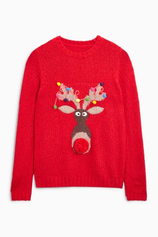Red Novelty Rudolph Sweater
